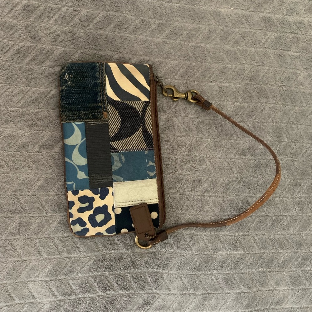 Limited Edition Coach Denim Patchwork Wristlet